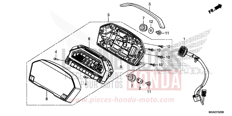 COMPTEUR de Integra 750 MAT GUNPOWDER BLACK METALLIC (NH436) 2016